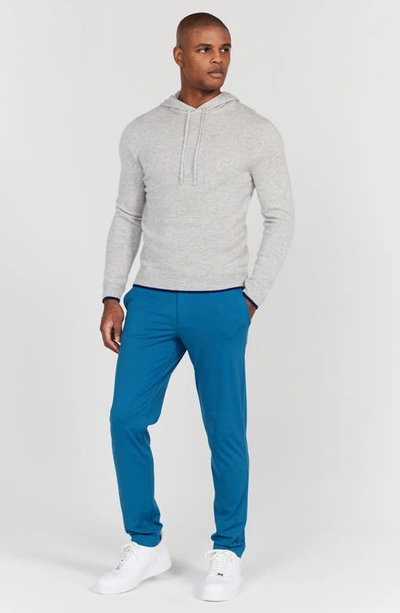 Shop Redvanly Quincy Cashmere Golf Hoodie In Foggy