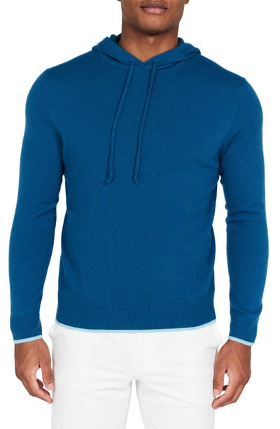Shop Redvanly Quincy Cashmere Golf Hoodie In Sea
