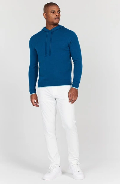 Shop Redvanly Quincy Cashmere Golf Hoodie In Sea