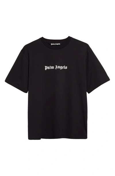 Shop Palm Angels Classic Logo Slim Fit Cotton Graphic T-shirt In Black White