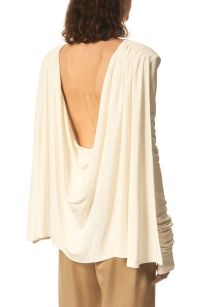 Shop Interior Porset Cape Back Knit Top In Ivory
