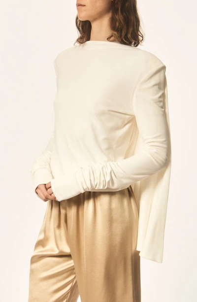 Shop Interior Porset Cape Back Knit Top In Ivory
