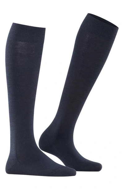 Shop Falke Soft Merino Knee High Socks In Dark Navy