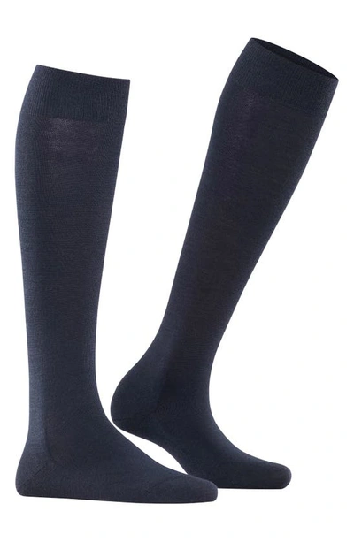 Falke Soft Merino Knee High Socks In Dark Navy