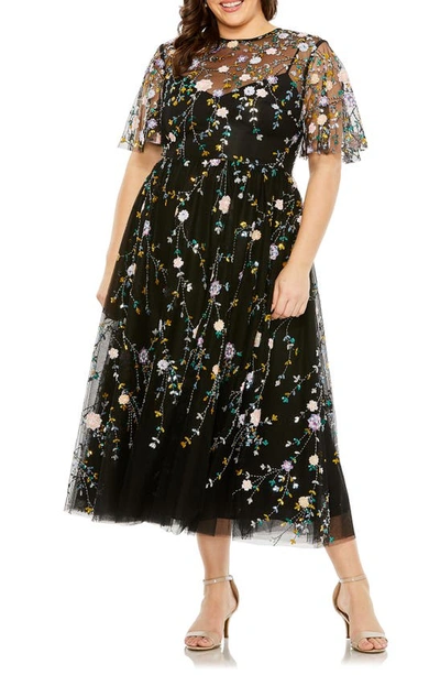 Shop Fabulouss By Mac Duggal Sequin Floral A-line Cocktail Dress In Black Multi