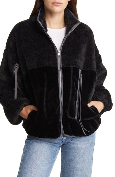 Ugg Marlene Zip-up Sherpa Jacket In Black
