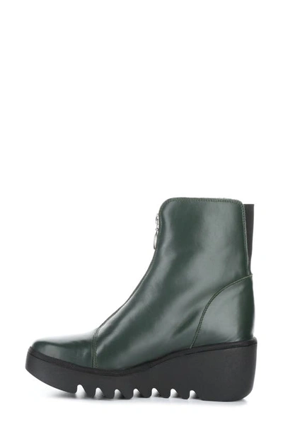 Shop Fly London Boce Wedge Bootie In Dark Green