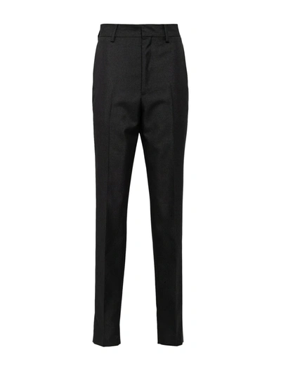 Shop Prada Pants Panama In Mohair Wool In Black