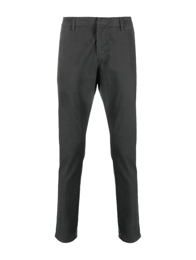 Shop Dondup Straight-leg Cotton Chinos In Grey