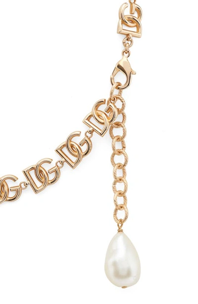 Shop Dolce & Gabbana Logo Link Necklace In Gold