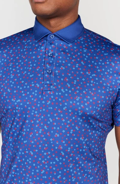 Shop Redvanly Herrick Floral Performance Golf Polo In Limoges