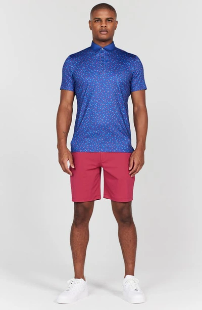 Shop Redvanly Herrick Floral Performance Golf Polo In Limoges