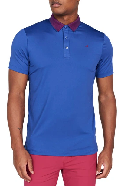 Shop Redvanly Darby Contrast Collar Performance Golf Polo In Limoges
