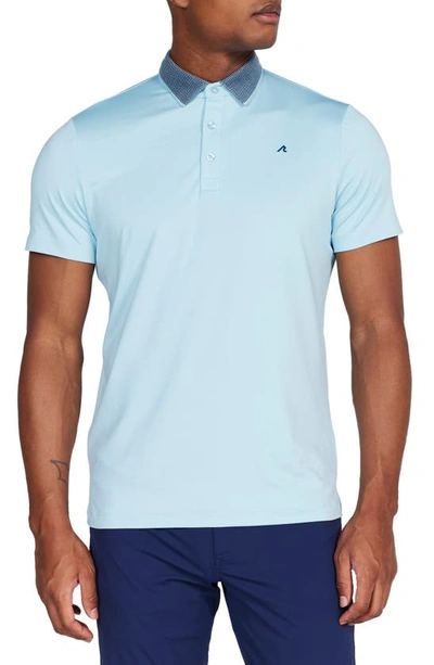 Shop Redvanly Darby Contrast Collar Performance Golf Polo In Stratosphere