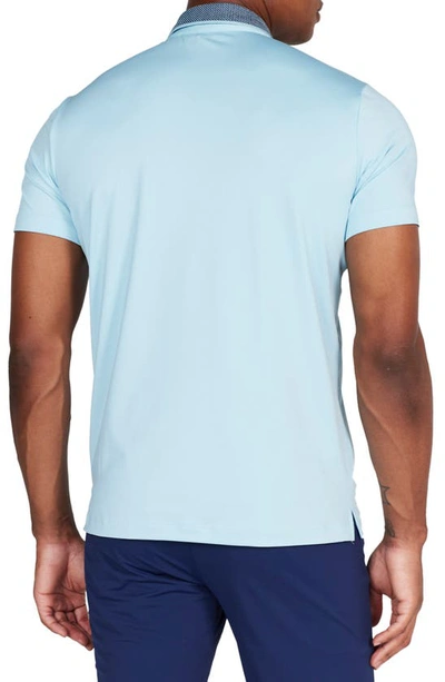 Shop Redvanly Darby Contrast Collar Performance Golf Polo In Stratosphere