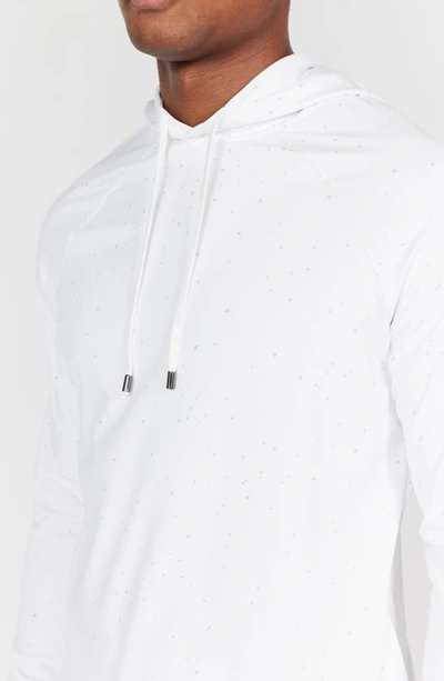 Shop Redvanly Chivas Flecked Stretch Hoodie In Bright White