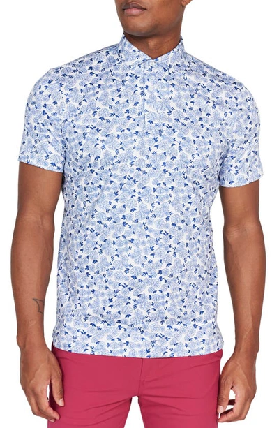 Shop Redvanly Fordune Floral Performance Golf Polo In Limoges