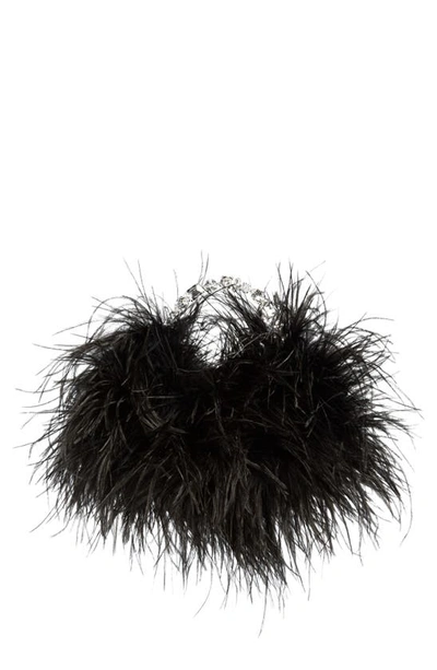 Shop L'alingi Feather Top Handle Bag In Black