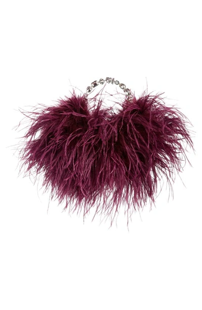 Shop L'alingi Feather Top Handle Bag In Wine