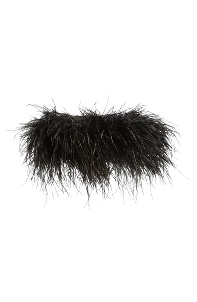 Shop L'alingi Feather Top Handle Bag In Black