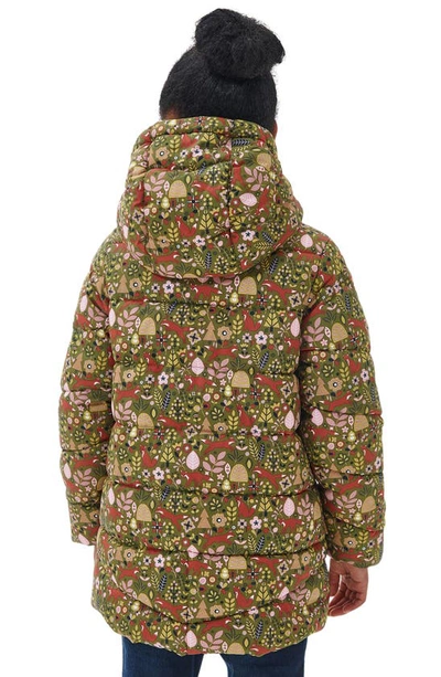 Shop Barbour Kids' Bracken Hooded Jacket In Woodland Fox