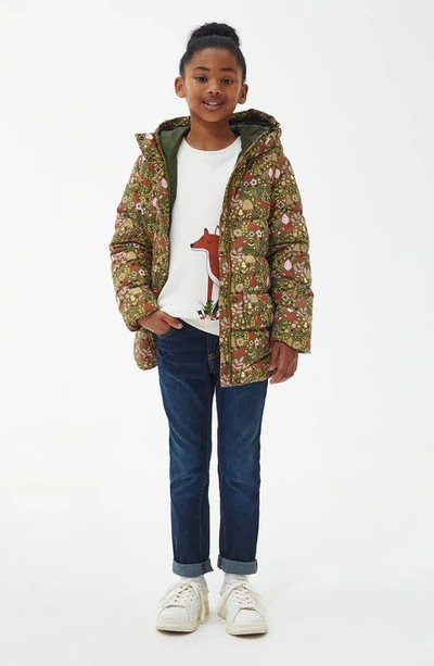 Shop Barbour Kids' Bracken Hooded Jacket In Woodland Fox