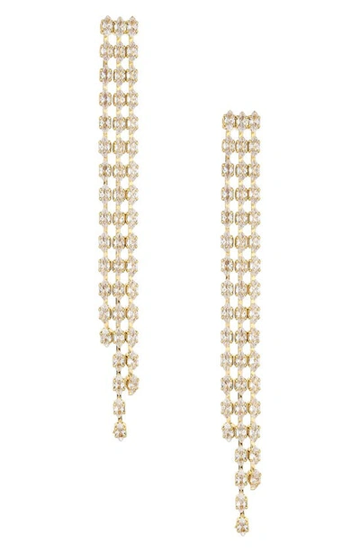 Shop Ettika Crystal Fringe Linear Drop Earrings In Gold