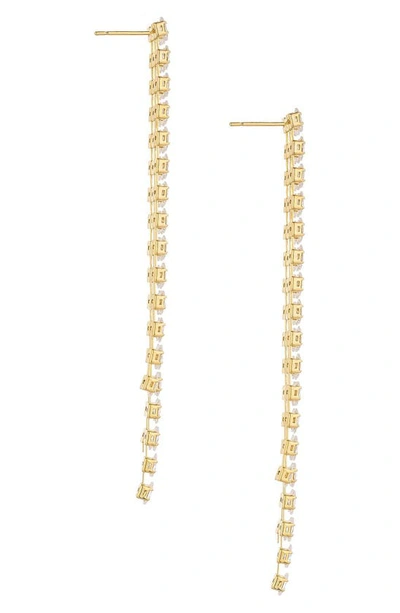 Shop Ettika Crystal Fringe Linear Drop Earrings In Gold