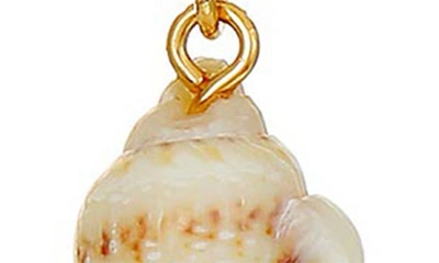 Ettika Shell And Freshwater Pearl Vacation 18k Gold Plated Dangle Earrings In Gold
