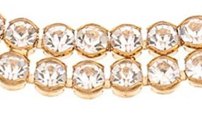Ettika Two Rows Of Crystal Sparkle 18k Gold Plated Choker In Gold