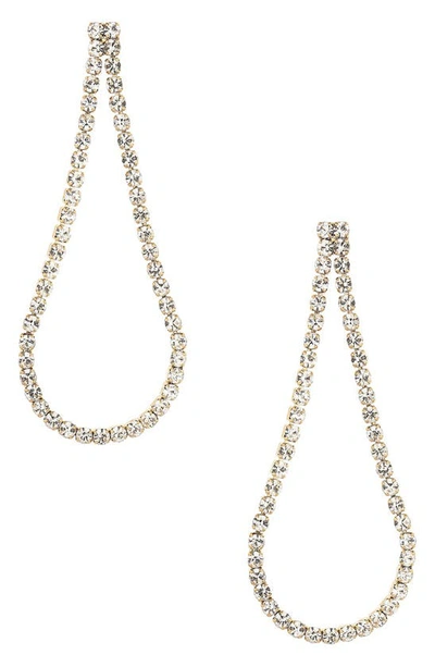 Ettika Crystal Teardrop Frontal Earrings In Gold