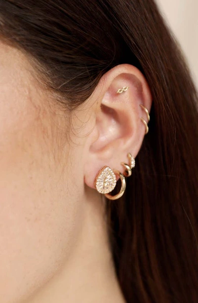 Ettika Small Cubic Zirconia Teardrop Stud Earrings In Gold