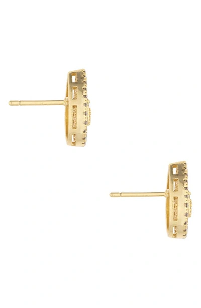 Ettika Small Cubic Zirconia Teardrop Stud Earrings In Gold