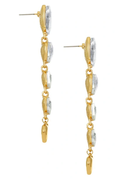 Ettika Crystal Love Drop Earrings In Gold