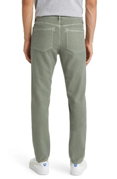 Shop Faherty Stretch Terry Slim Straight Leg Five-pocket Pants In Desert Olive