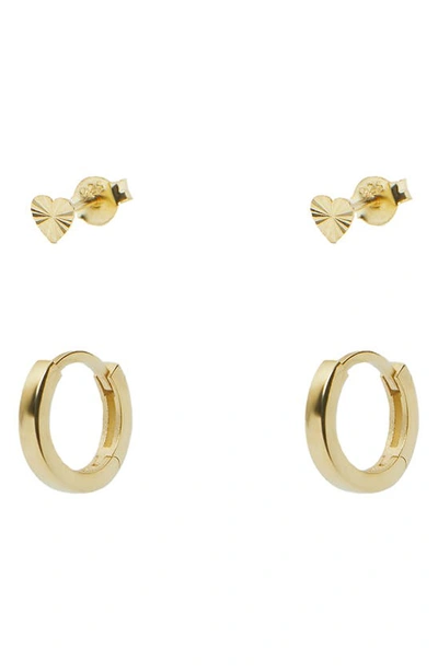 Shop Argento Vivo Sterling Silver Set Of 2 Assorted Earrings In Gold