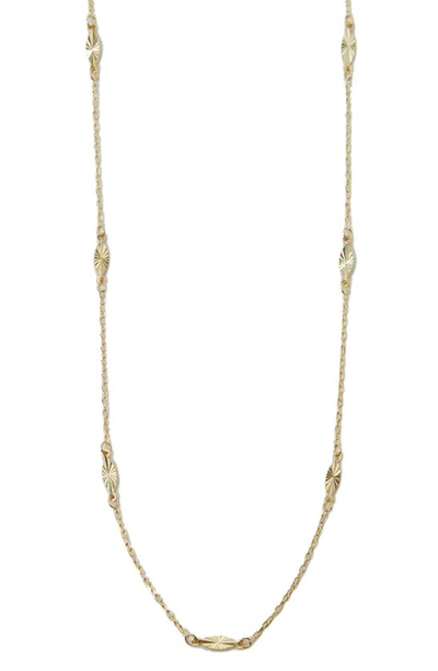 Shop Argento Vivo Sterling Silver Diamond Cut Station Necklace In Gold