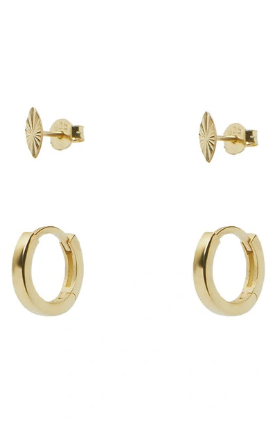 Shop Argento Vivo Sterling Silver Set Of 2 Assorted Earrings In Gold