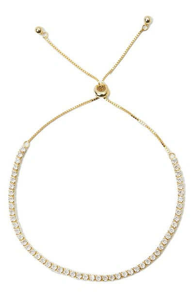 Argento Vivo Cubic Zirconia Tennis Bolo Bracelet In Gold