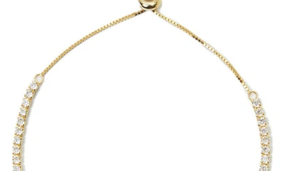 Argento Vivo Cubic Zirconia Tennis Bolo Bracelet In Gold