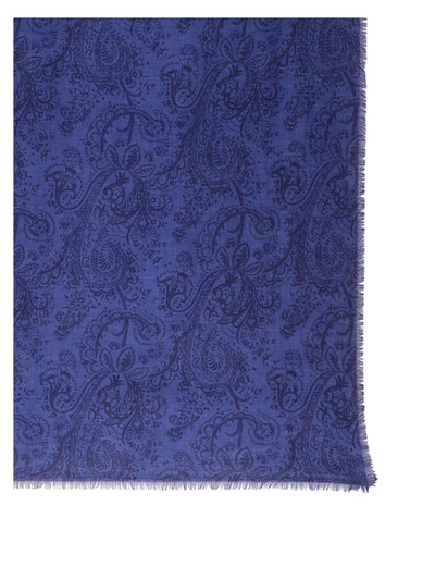 Shop Etro Scarf With Print In Blue