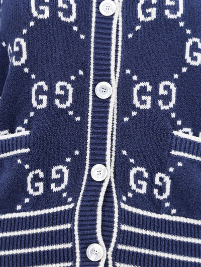 Shop Gucci Cardigan In Blue