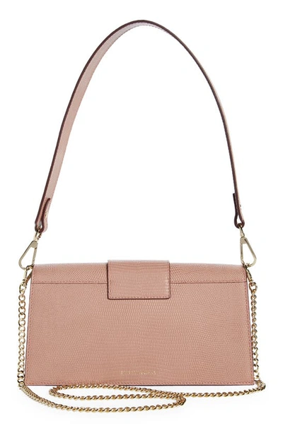 Shop Strathberry Mini Crescent Leather Shoulder Bag In Blush Rose