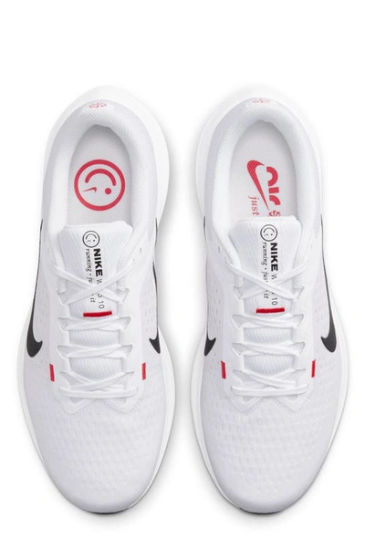Shop Nike Air Winflo 10 Running Shoe In White/ Black/ Light Crimson