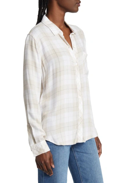 Shop Rails Hunter Plaid Button-up Shirt In White Almond