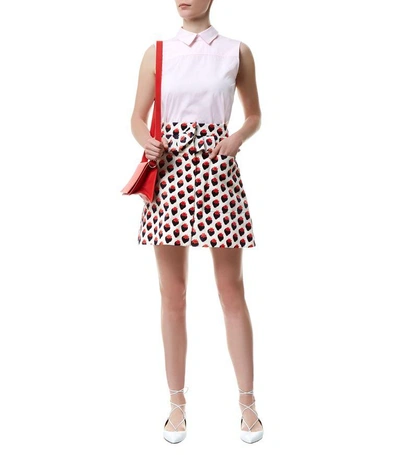 Shop Victoria Victoria Beckham Strawberry Jacquard Ruffle Skirt