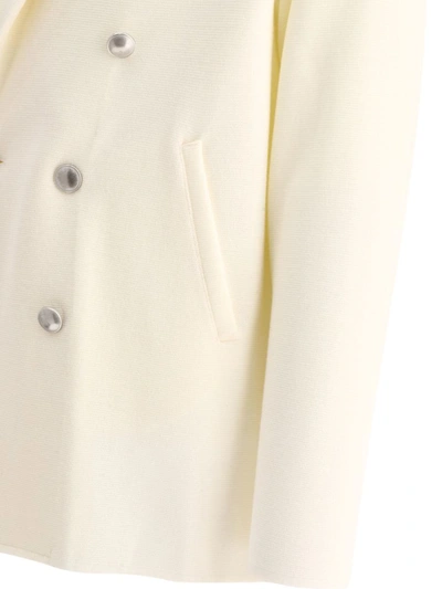 Shop Lardini Double-breasted Wool Blazer In White
