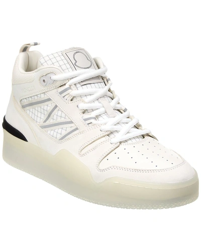 Shop Moncler Pivot Mid Leather Sneaker In White
