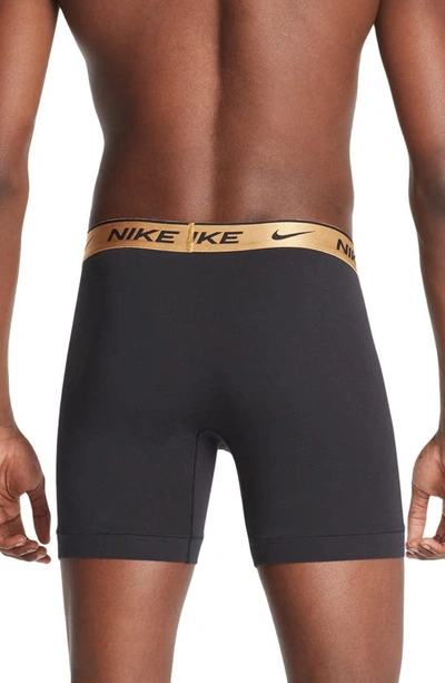 Shop Nike Dri-fit Essential Assorted 3-pack Stretch Cotton Boxer Briefs In Black Multi Metal