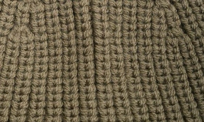 Shop Allsaints Ribbed Beanie In Dusty Olive Green